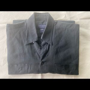 Linen Black Button-down Long sleeve shirt
